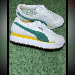 PUMA Women's Roma Amor Heritage in the White & Green colorway